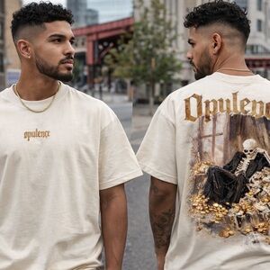 Beige Graphic Men's T-Shirt